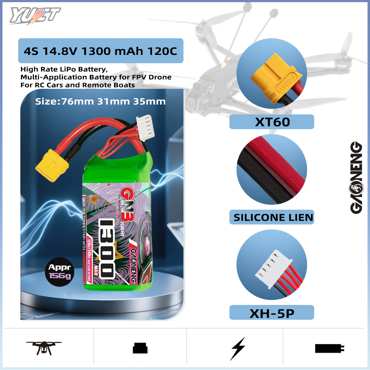 Fpv Drone Battery - YUCT GNB 6S LiPo Battery 22.2V