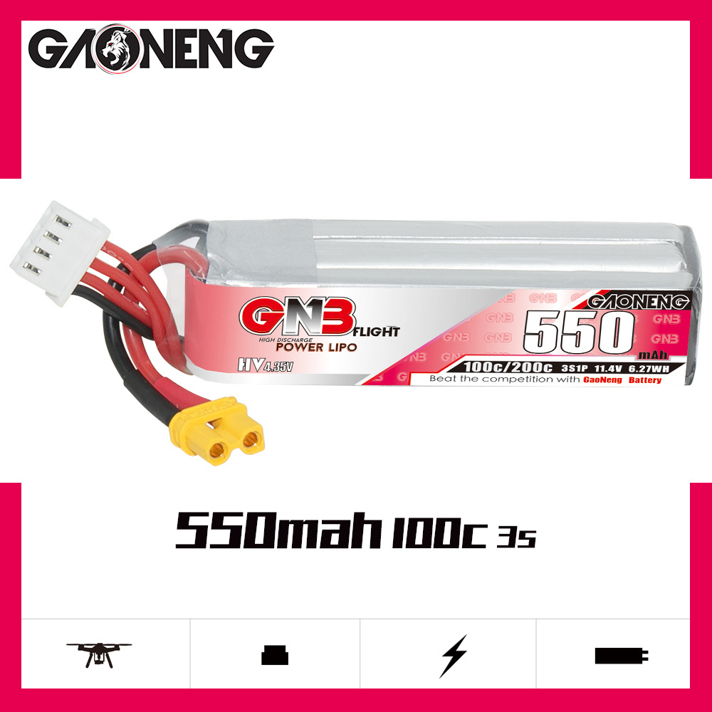 GNB HV 11.4V 550mAh 100C/200C  - Fpv Drone Quadcopter ulasan dan harga