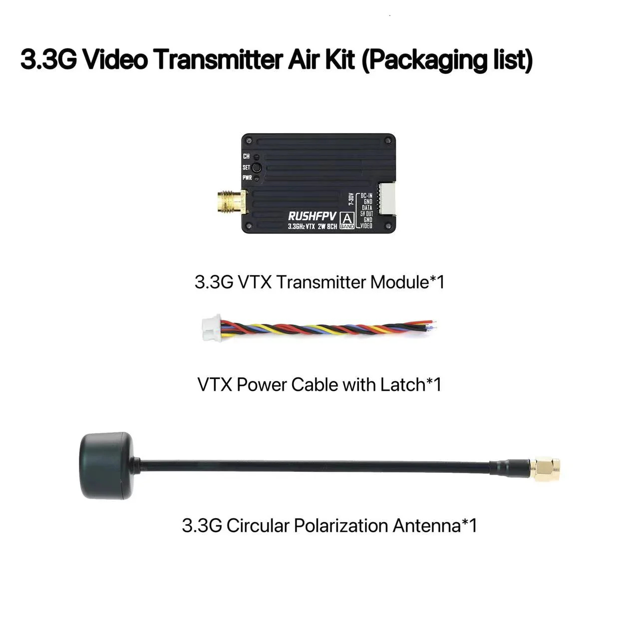 RUSHFPV 3.3G 2W VTX Transmitte - Fpv Drone Transmitter ulasan dan harga