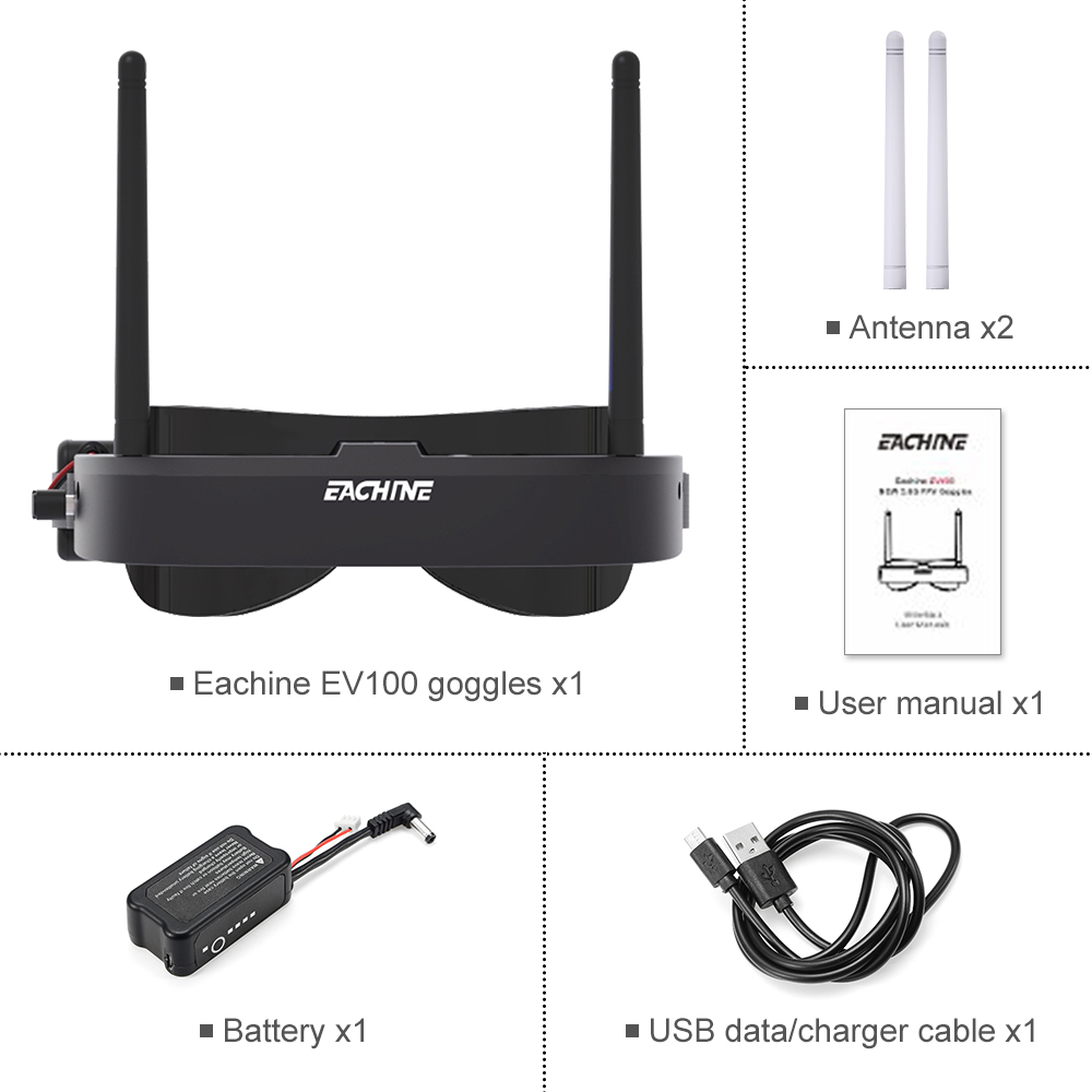 Eachine EV100 720*540 5.8G 72C - Fpv Drone Antenna ulasan dan harga