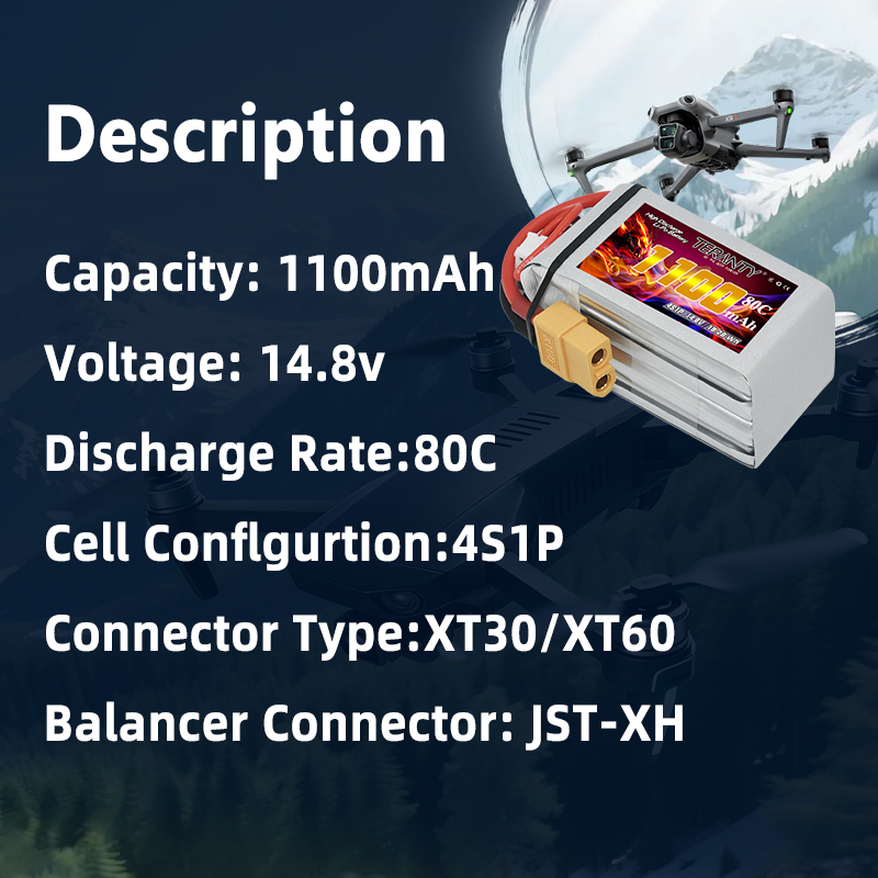 TERANTY 4S 1100mAh 80C/160C Li - Fpv Drone Battery ulasan dan harga