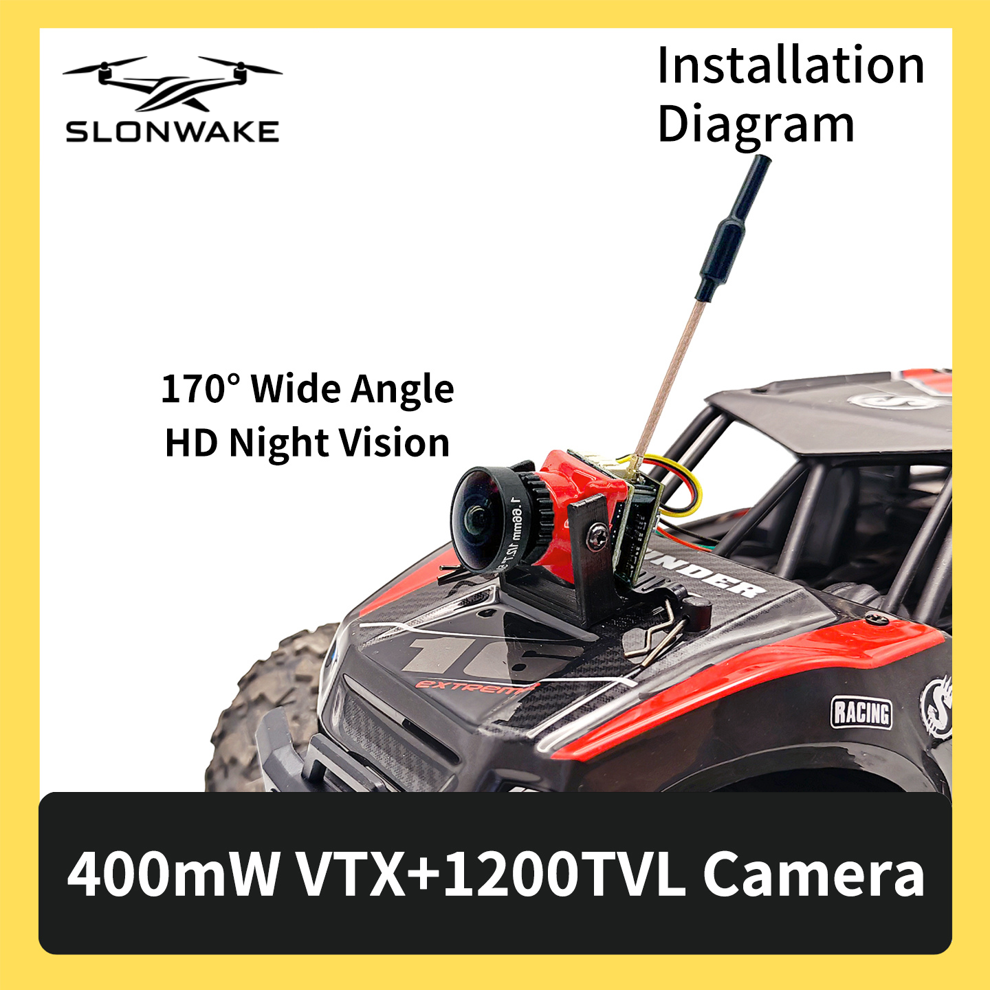 SLONWAKE 5.8G 48CH FPV 400mw V - Fpv Drone Frame ulasan dan harga