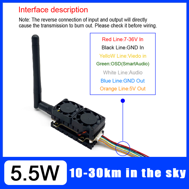 Long Range 5.8GHz 5.5W Video T - Fpv Drone Flight Controller ulasan dan harga