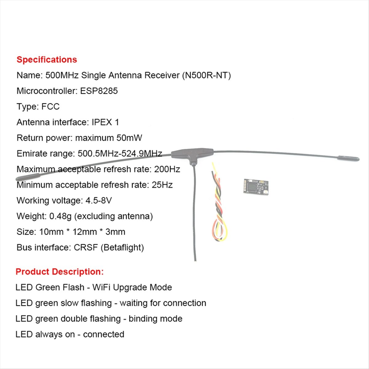 500MHz Receiver 500.5MHz-524.9 - Fpv Drone Receiver ulasan dan harga